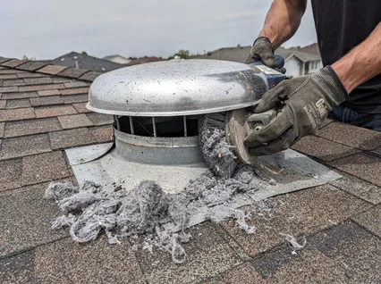 Cleaning Dryer Vent On Roof in Clearwater