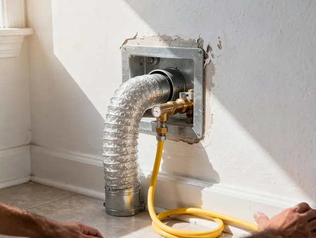 Clearwater Dryer Vent Cleaning certified technician performing specialized gas dryer vent cleaning in Clearwater